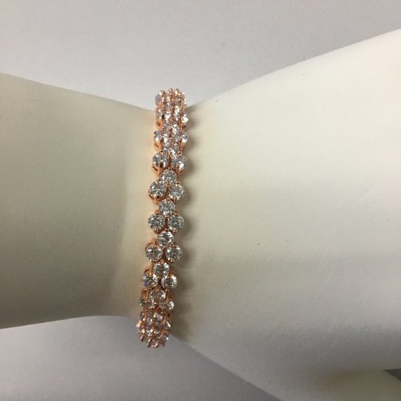 6.50Ct Round Diamond Bracelet In Silver Best Gift - Picture 2 of 4